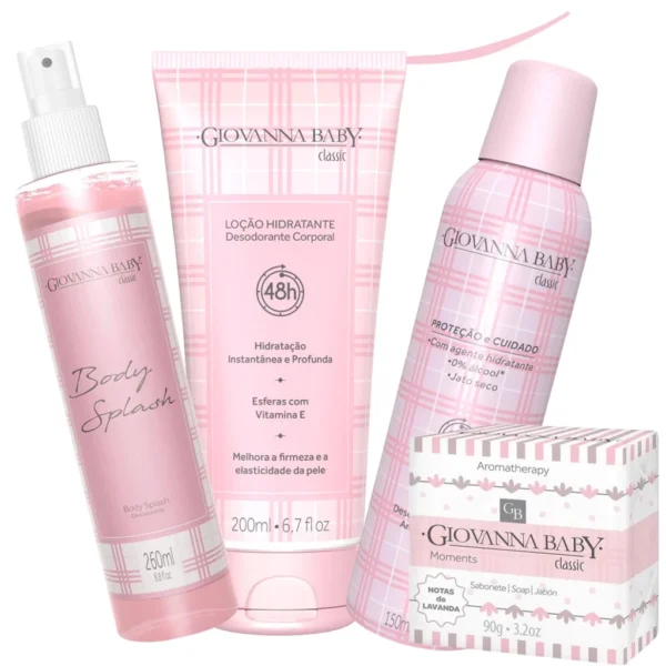 Kit Giovanna Baby Body Splash Classic Loção Hidratante Classic Sabonete Classic Desodorante Roll-On - Image 3