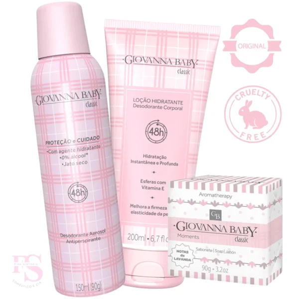 Kit Giovanna Baby Body Splash Classic Loção Hidratante Classic Sabonete Classic Desodorante Roll-On - Image 4
