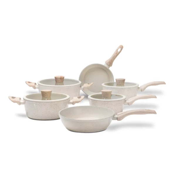 Jogo de Panelas Brinox Antiaderente Ceramic Life Sirius Vanilla - 4 e 6 Peças com Indução - Image 3