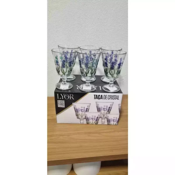 ogo Taças de Vidro Vinho Agua 240ml 6 pçs Lavanda - Image 4
