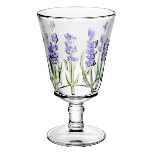 Jogo Jarra com 6 Taças Agua Suco Vidro Cristal Lavanda HandPainting 1,3L / 240ml Lyor - Image 3