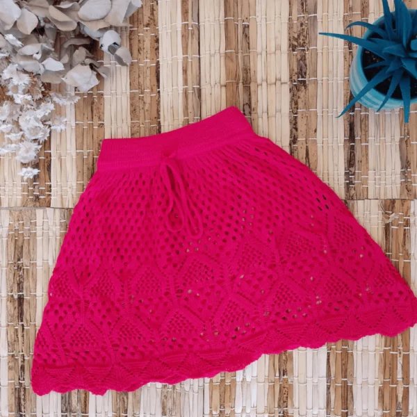 Saia Curta Feminina Saida De Praia Tricot Blogueira Verao - Image 5