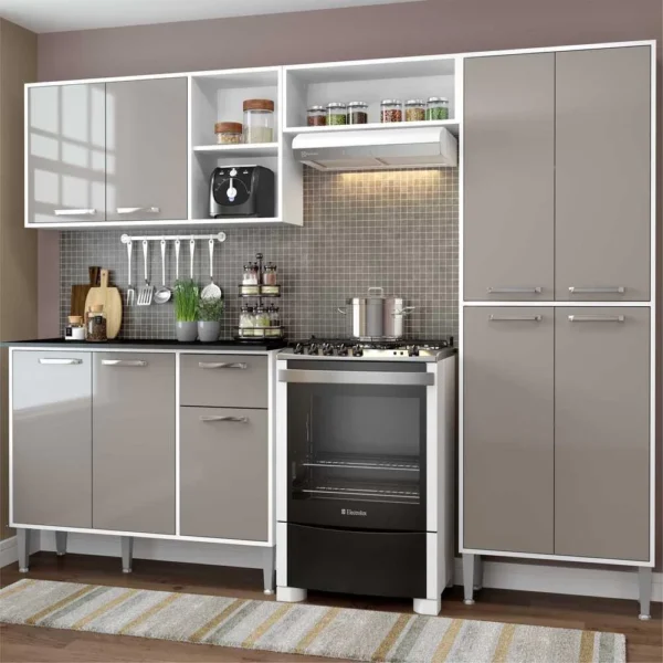 Cozinha Compacta Multimóveis com Armário e Balcão Xangai - Image 2