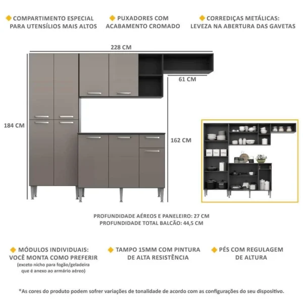 Armário de Cozinha Compacta Pequim Multimóveis - Image 5