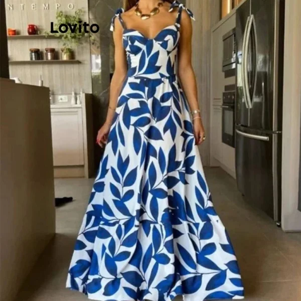 Vestido Boho Plants Flowers para mulheres