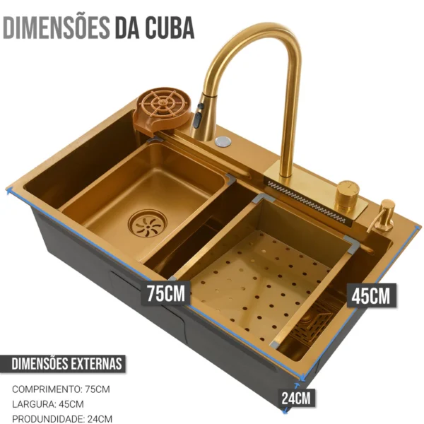 Cuba Cozinha Gourmet Cascata Torneira Lavador Copos - Image 4