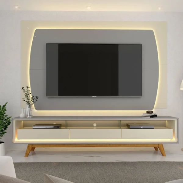 Rack com Painel Para TV até 75 Polegadas com LED 220cm Elegance Yescasa - Image 3