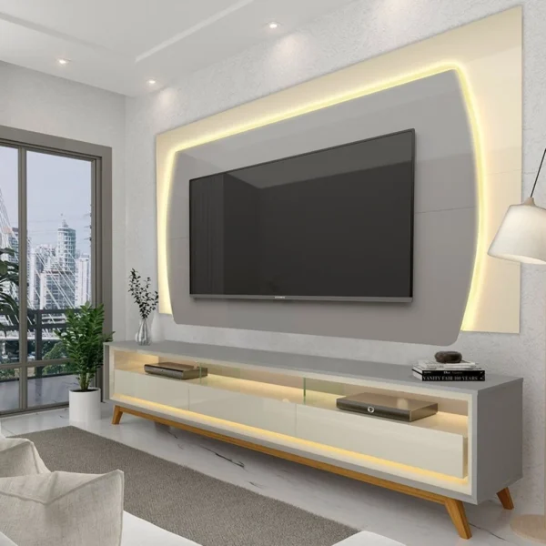 Rack com Painel Para TV até 75 Polegadas com LED 220cm Elegance Yescasa
