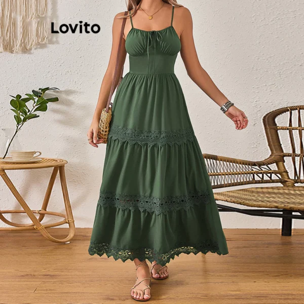 Vestido Boho Floral de Renda para Mulheres